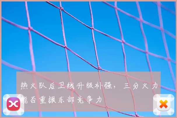 热火队后卫线升级补强,三分火力能否重振东部竞争力